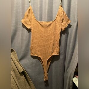 Wild Fable Ribbed Camel Bodysuit